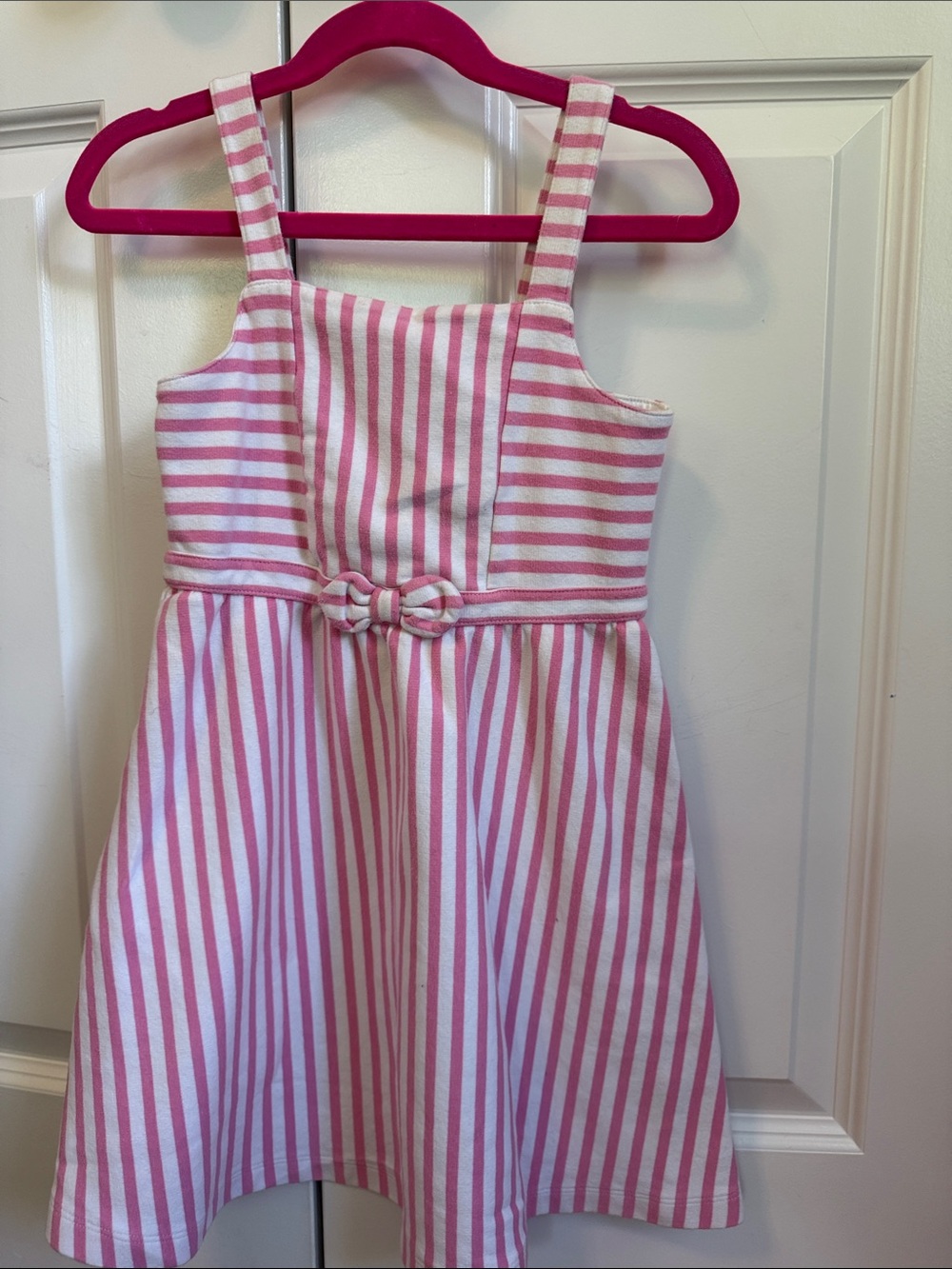 Janie and Jack Pink and White Striped Sundress with Knot Waist